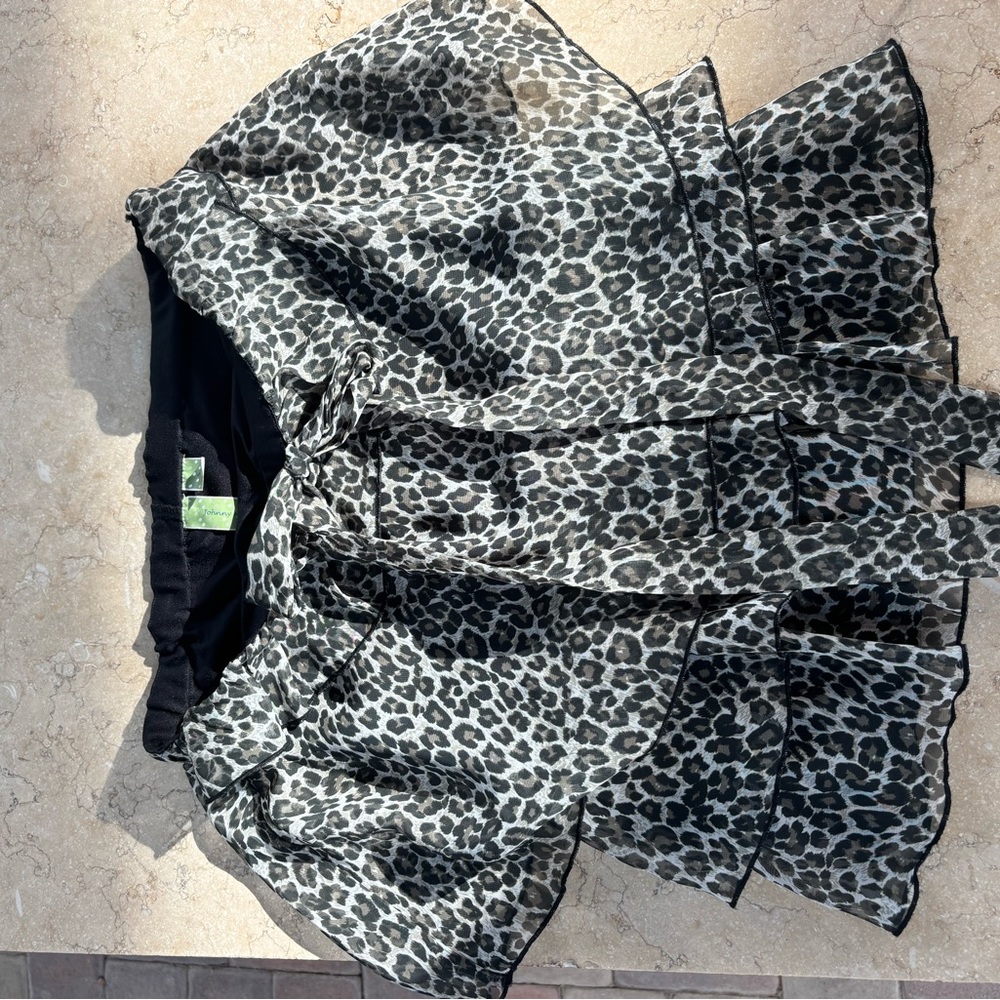 Chiffon Leopard Print Skirt